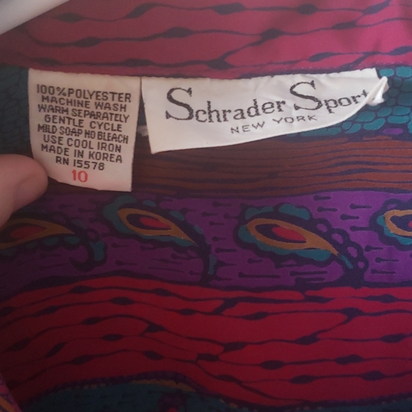 Vintage 1980's Schrader Sport Shirt Dress Sz 10 - Picture 5 of 8